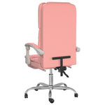 HKH Cadeira Escritório Massagens Reclinável em Couro Artificial - Rosa