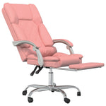 HKH Cadeira Escritório Massagens Reclinável em Couro Artificial - Rosa