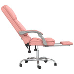 HKH Cadeira Escritório Massagens Reclinável em Couro Artificial - Rosa