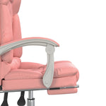 HKH Cadeira Escritório Massagens Reclinável em Couro Artificial - Rosa