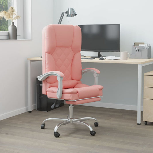 HKH Silla de Oficina de Masajes Reclinable en Piel Sintética - Rosa