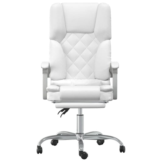 HKH Silla de Oficina de Masaje Reclinable de Piel Sintética - Blanca