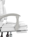 HKH Cadeira Escritório Massagens Reclinável em Couro Artificial - Branco
