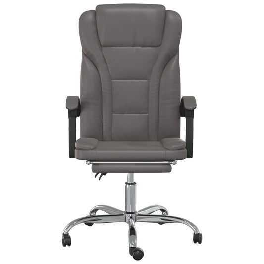 HKH Silla de Oficina Reclinable de Polipiel - Gris