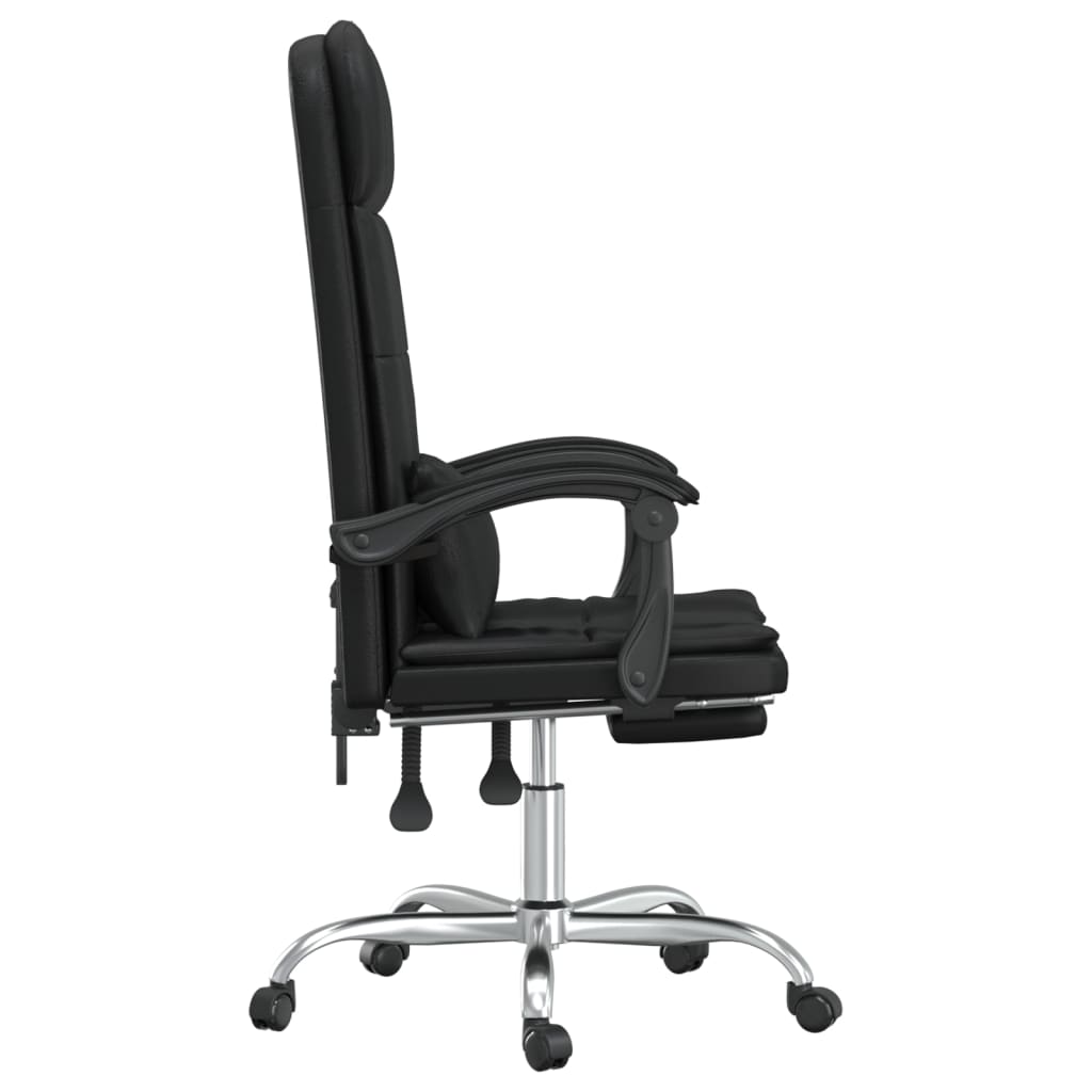 HKH Silla de Oficina de Masajes Reclinable en Cuero Artificial - Negro