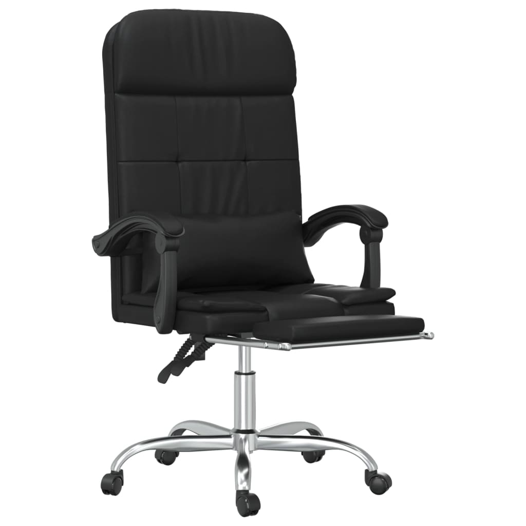 HKH Silla de Oficina de Masajes Reclinable en Cuero Artificial - Negro