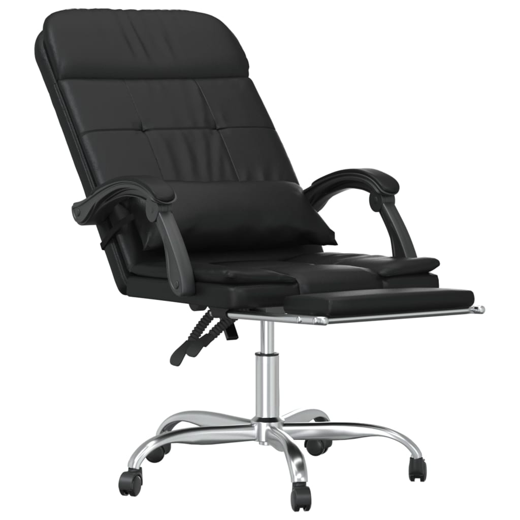 HKH Silla de Oficina de Masajes Reclinable en Cuero Artificial - Negro