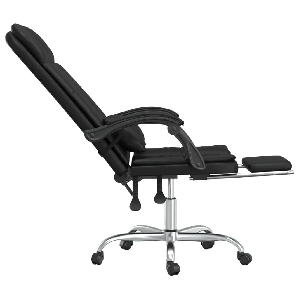 HKH Silla de Oficina de Masajes Reclinable en Cuero Artificial - Negro