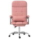 HKH Cadeira Escritório Massagens Reclinável em Couro Artificial - Rosa