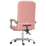 HKH Cadeira Escritório Massagens Reclinável em Couro Artificial - Rosa