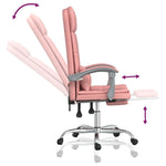 HKH Cadeira Escritório Massagens Reclinável em Couro Artificial - Rosa