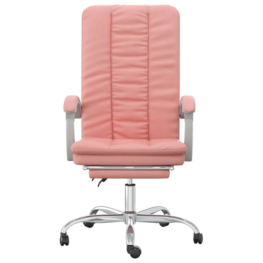 HKH Cadeira de Escritório Reclinável em Couro Artificial - Rosa