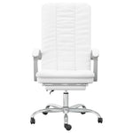 Silla de oficina reclinable HKH de cuero sintético - Blanca