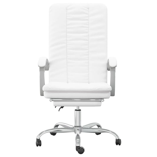 HKH Cadeira de Escritório Reclinável em Couro Artificial - Branco