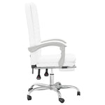 Silla de oficina reclinable HKH de cuero sintético - Blanca