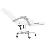 Silla de oficina reclinable HKH de cuero sintético - Blanca