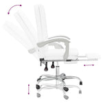 Silla de oficina reclinable HKH de cuero sintético - Blanca