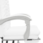 Silla de oficina reclinable HKH de cuero sintético - Blanca