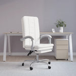 Silla de oficina reclinable HKH de cuero sintético - Blanca