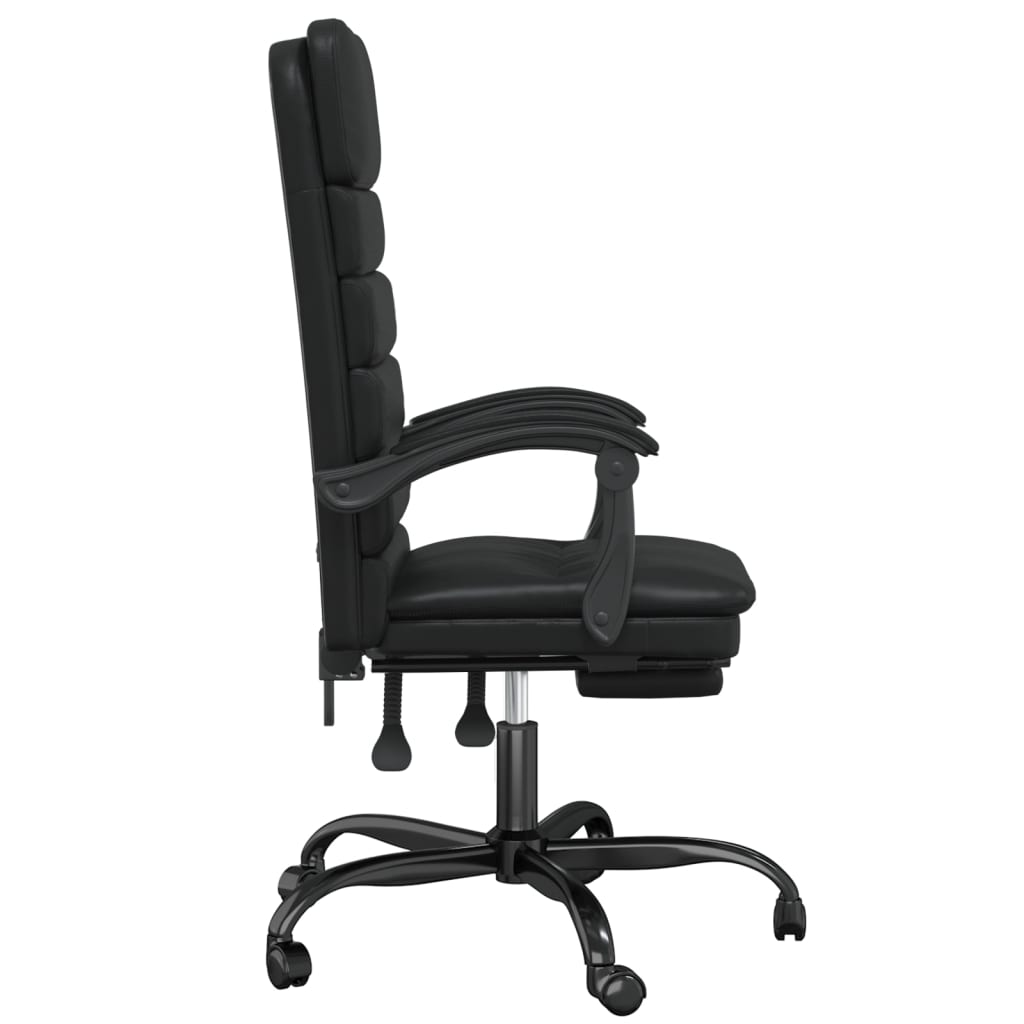 HKH Silla de Oficina de Masajes Reclinable en Cuero Artificial - Negro