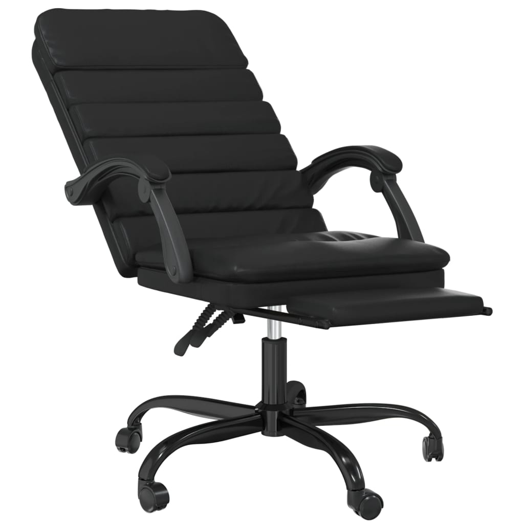 HKH Silla de Oficina de Masajes Reclinable en Cuero Artificial - Negro