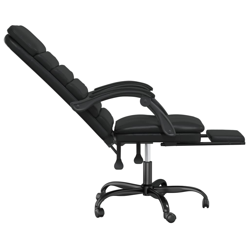 HKH Silla de Oficina de Masajes Reclinable en Cuero Artificial - Negro