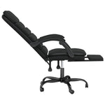 HKH Silla de Oficina de Masajes Reclinable en Cuero Artificial - Negro