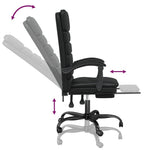 HKH Silla de Oficina de Masajes Reclinable en Cuero Artificial - Negro