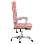 HKH Cadeira Escritório Massagens Reclinável em Couro Artificial - Rosa