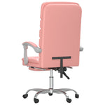 HKH Cadeira Escritório Massagens Reclinável em Couro Artificial - Rosa