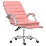 HKH Cadeira Escritório Massagens Reclinável em Couro Artificial - Rosa
