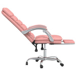 HKH Cadeira Escritório Massagens Reclinável em Couro Artificial - Rosa