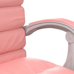 HKH Cadeira Escritório Massagens Reclinável em Couro Artificial - Rosa