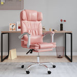 HKH Cadeira de Escritório Reclinável em Couro Artificial - Rosa