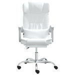 Silla de oficina reclinable HKH de cuero sintético - Blanca
