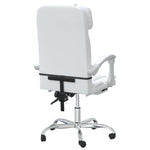 Silla de oficina reclinable HKH de cuero sintético - Blanca