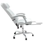 Silla de oficina reclinable HKH de cuero sintético - Blanca
