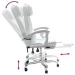 Silla de oficina reclinable HKH de cuero sintético - Blanca
