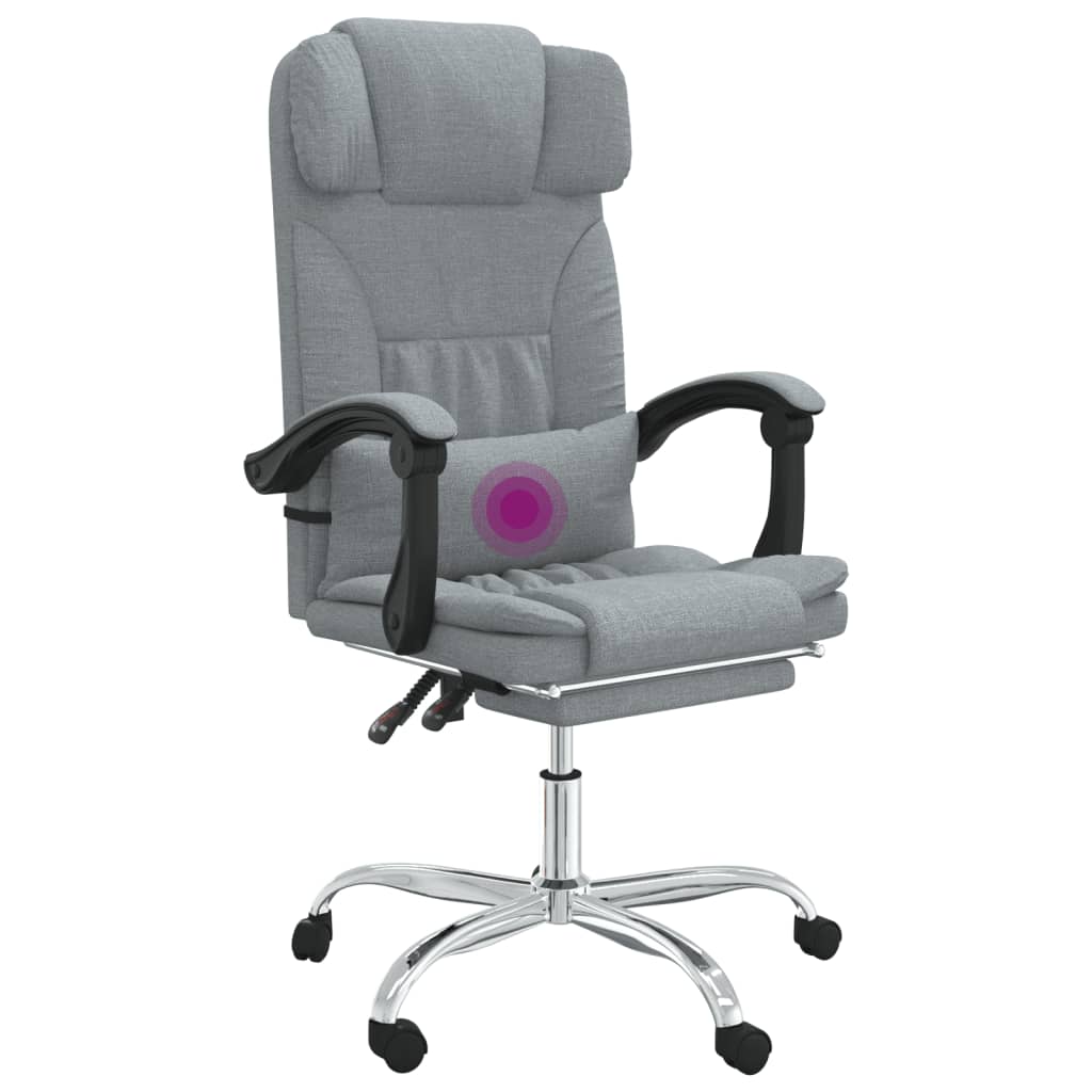 Silla de masaje de oficina reclinable en tela HKH - Gris claro