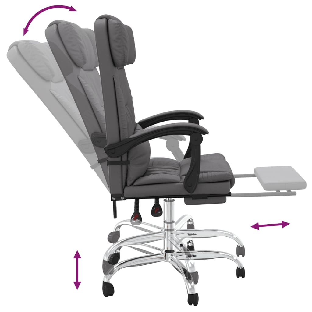 HKH Silla de masaje reclinable de oficina de piel sintética - Gris
