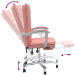 HKH Silla de Oficina Reclinable de Piel Sintética - Rosa