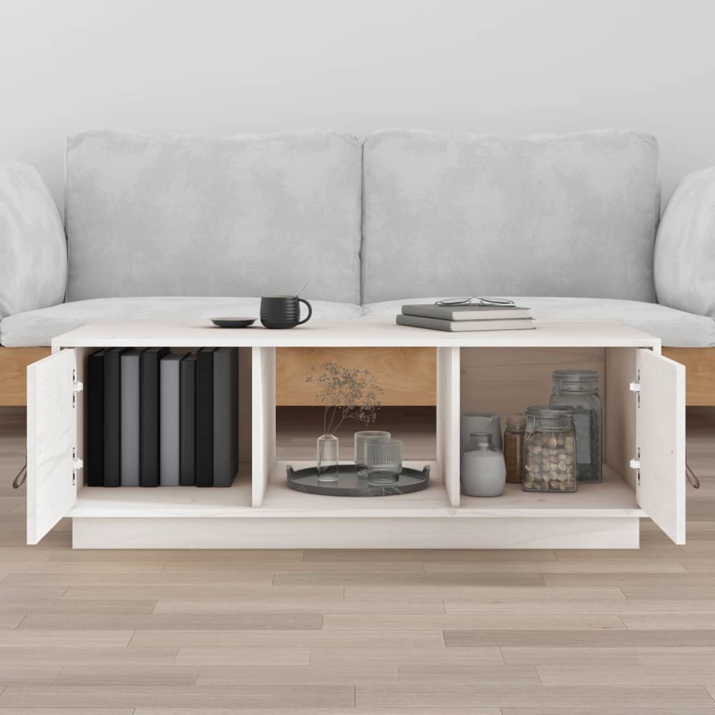 Mesa de centro HKH, pino macizo - blanco