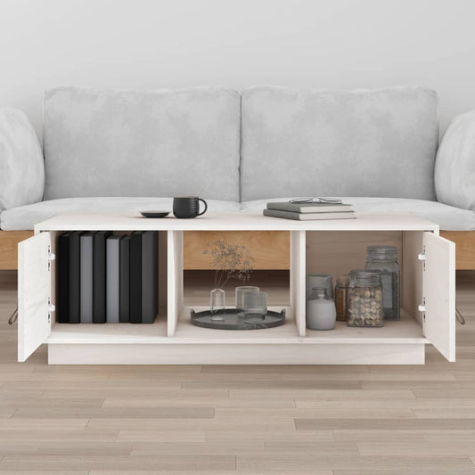 Mesa de centro HKH, pino macizo - blanco