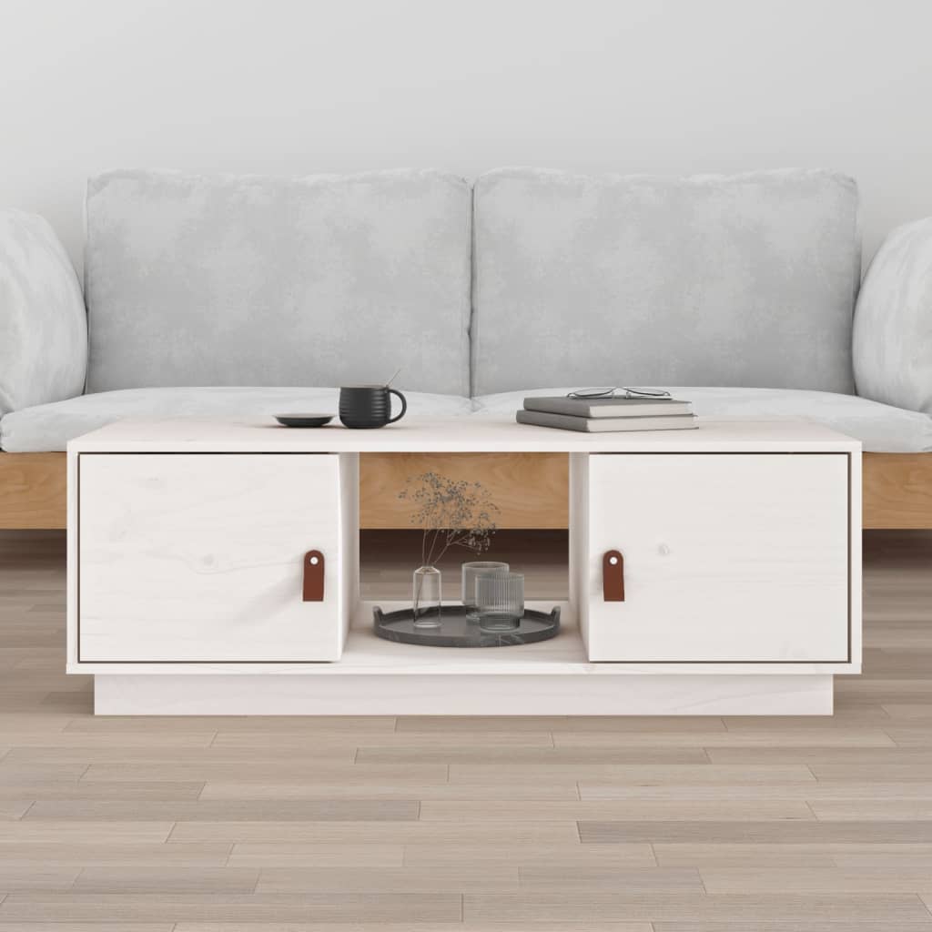 Mesa de centro HKH, pino macizo - blanco