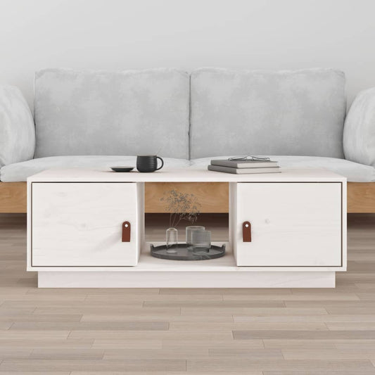 Mesa de centro HKH, pino macizo - blanco