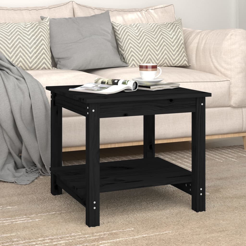 HKH Mesa de Centro en Madera de Pino Maciza - Negro
