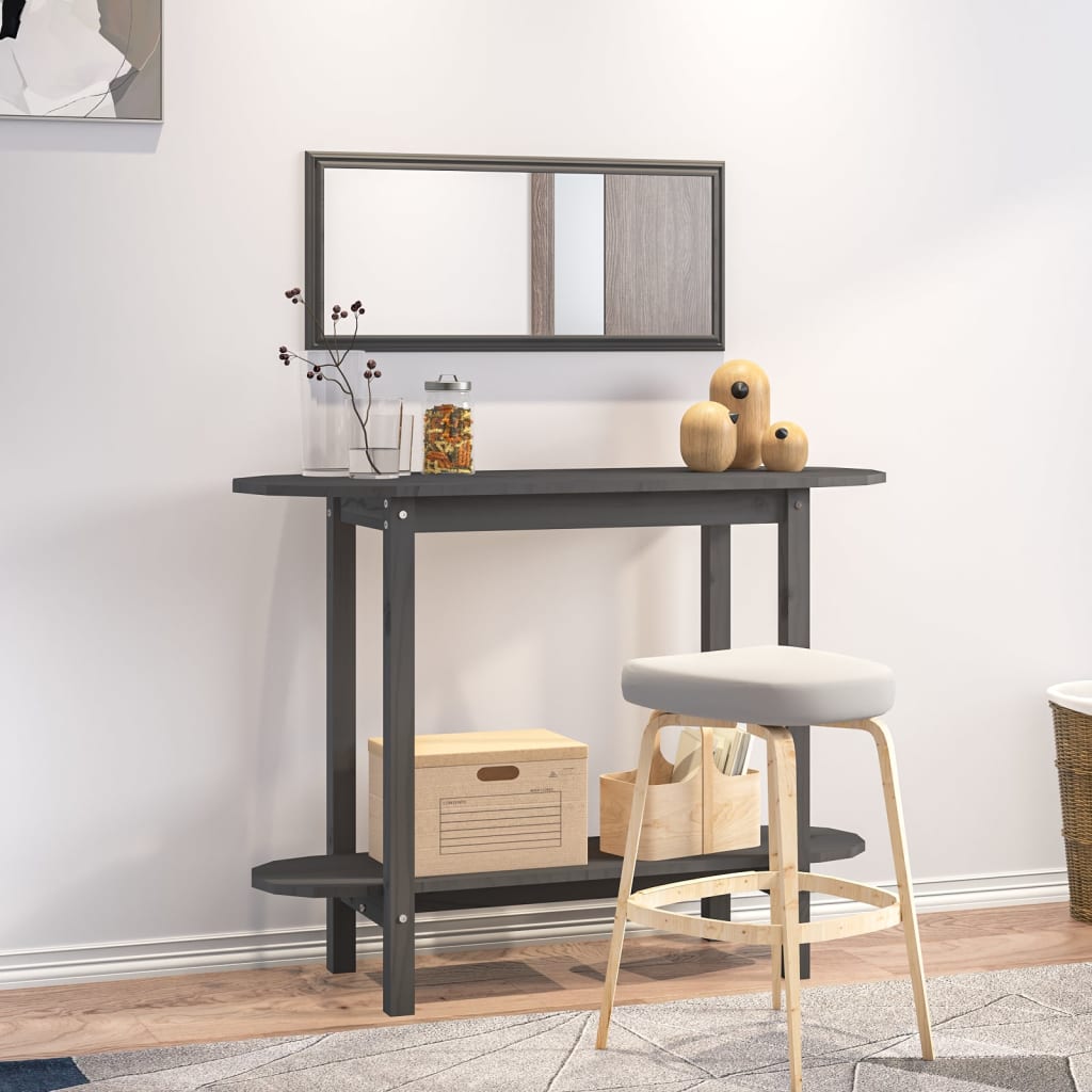 HKH Mesa Consola de Madera Maciza de Pino - Gris