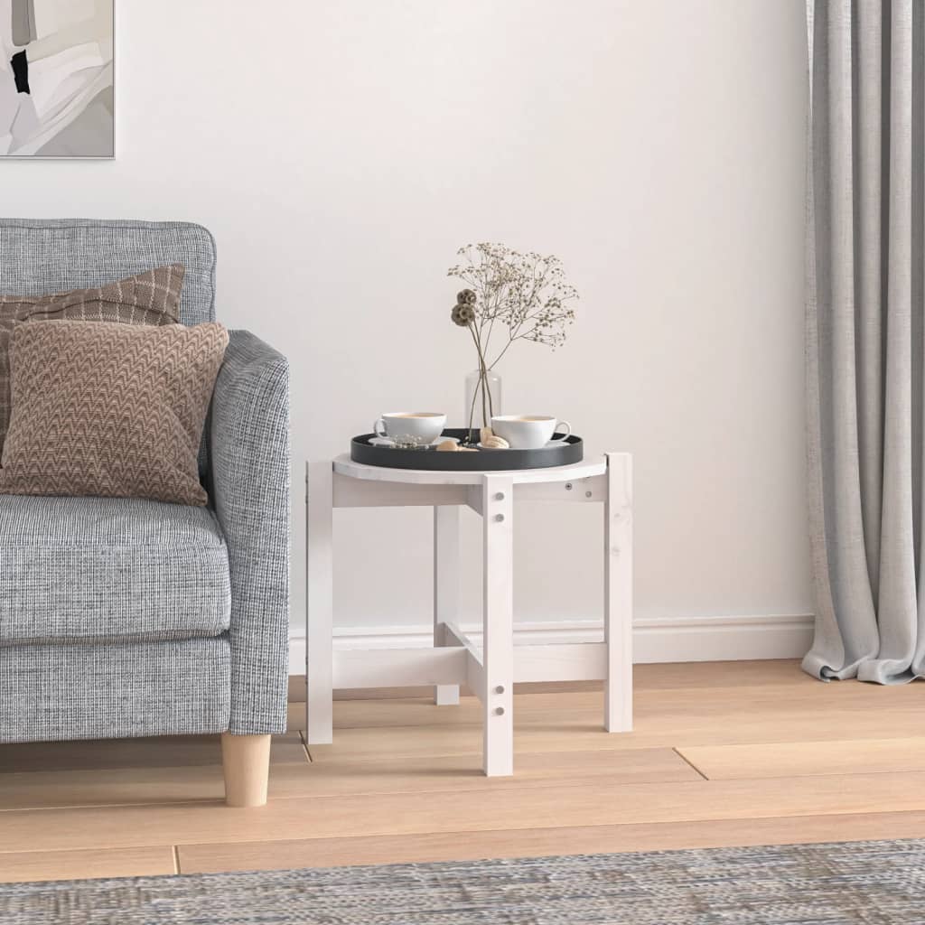 Mesa de centro HKH de madera de pino maciza - Blanco