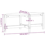HKH Mesa de Centro em Madeira de Pinho Maciça Cinza
