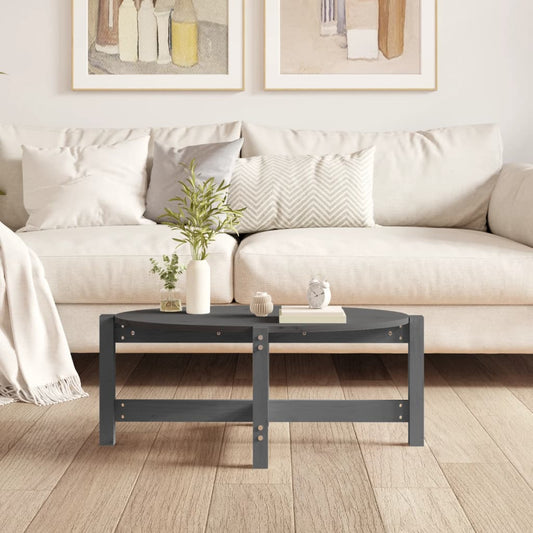 Mesa de centro HKH de madera de pino maciza gris